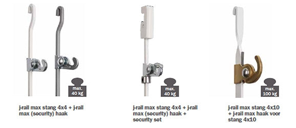 STAS j-rail max haken en koorden