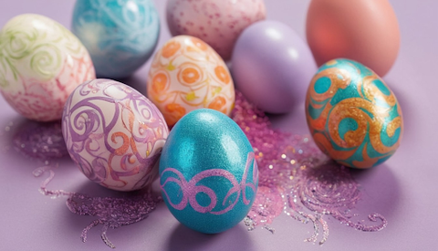 Dazzling Easter Eggs decorated with glitters by glitz your life