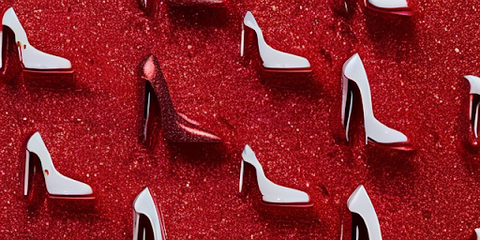 Red glitter shoes