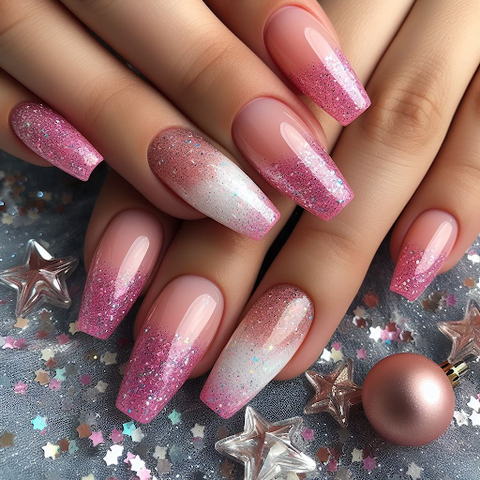 pink glitter nails using glitz your life pink glitters