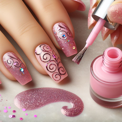 Pink Glitter Swirls