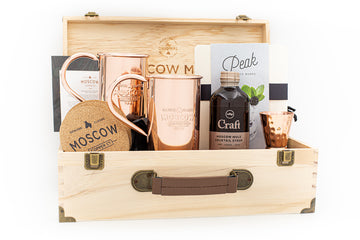 Cocktail Gift Basket with Copper Mugs for Housewarming Parties – Moscow  Copper Co.