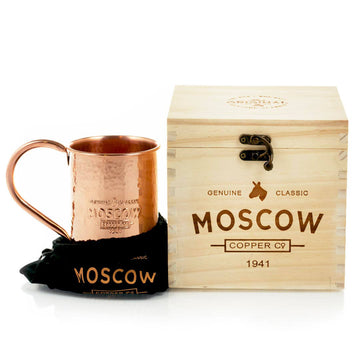 Willow & Everett Set of 4 Moscow Mule Copper Mugs with Copper Shot Glass -  4 16oz Copper Moscow Mule Mugs - Solid Copper Hammered Mug - Copper Cups
