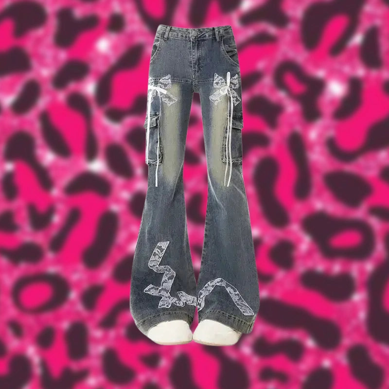 McBling Flared Denim with Laces