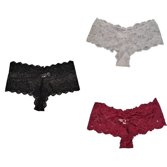 Confonze Lace Underwear for Women Sexy Floral Lace Panties Mesh Hipster  High Waist Briefs