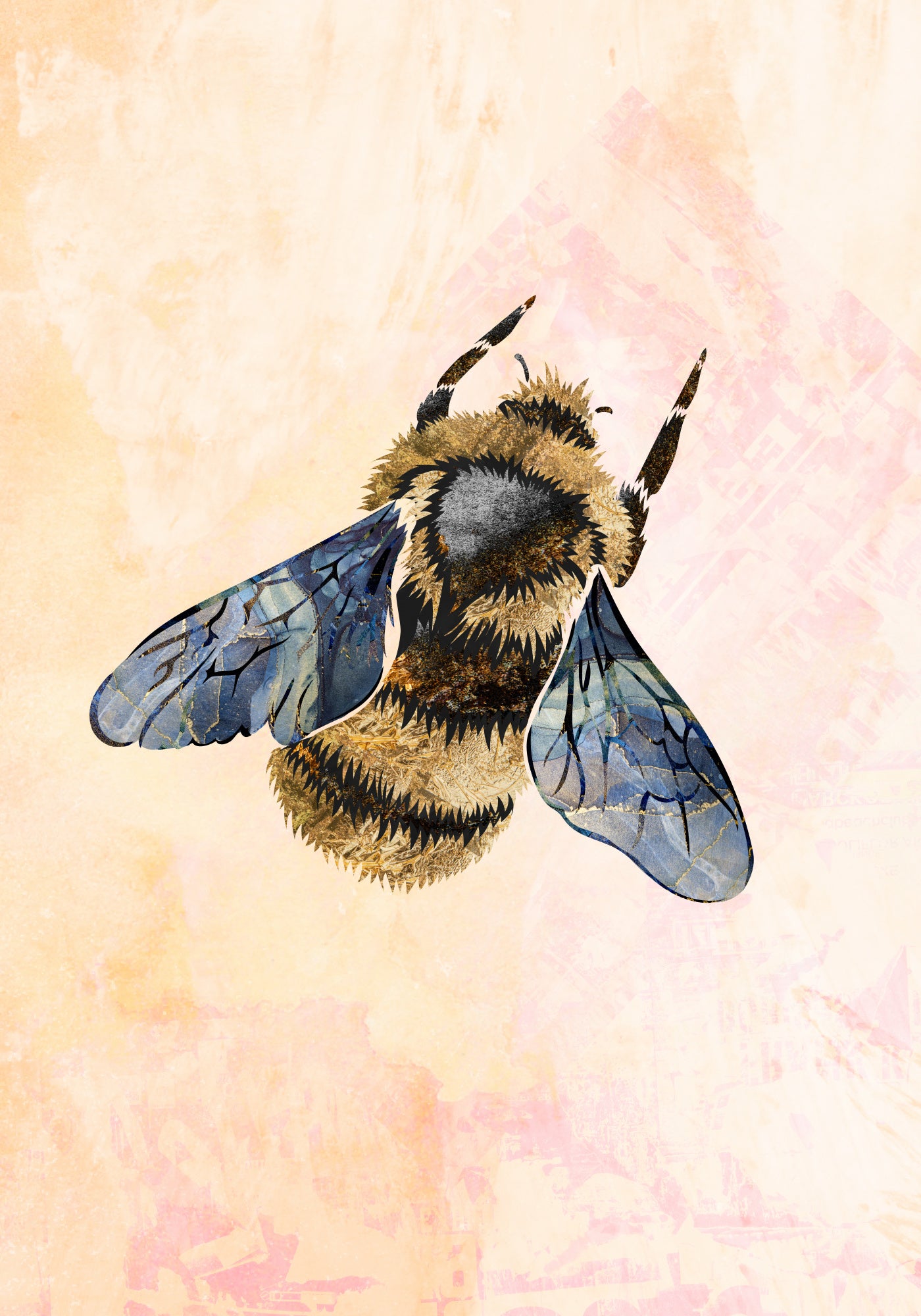 Rustic bee Poster och Canvastavla - Poster / 21x30 cm