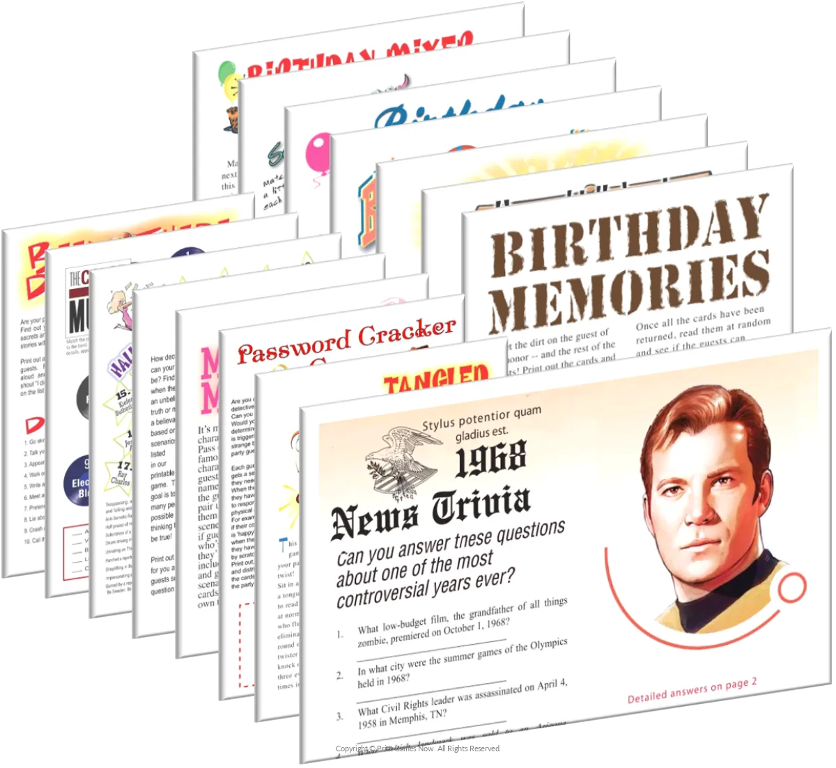 1968 Birthday Pack + FREE Party Games Bundle