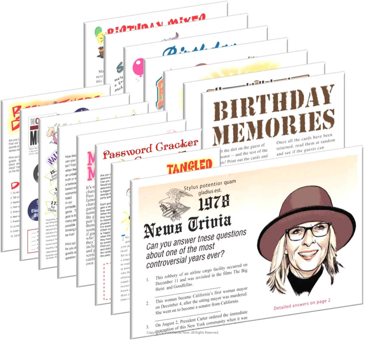 1978 Birthday Pack + FREE Party Games Bundle