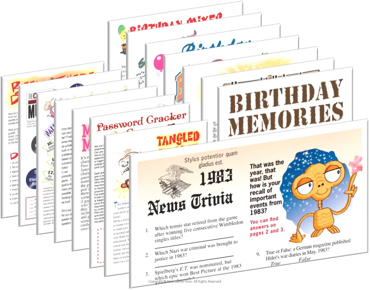 1983 Birthday Pack + FREE Party Games Bundle