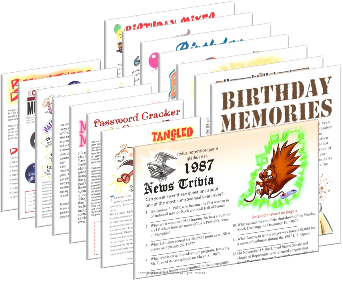 1987 Birthday Pack + FREE Party Games Bundle