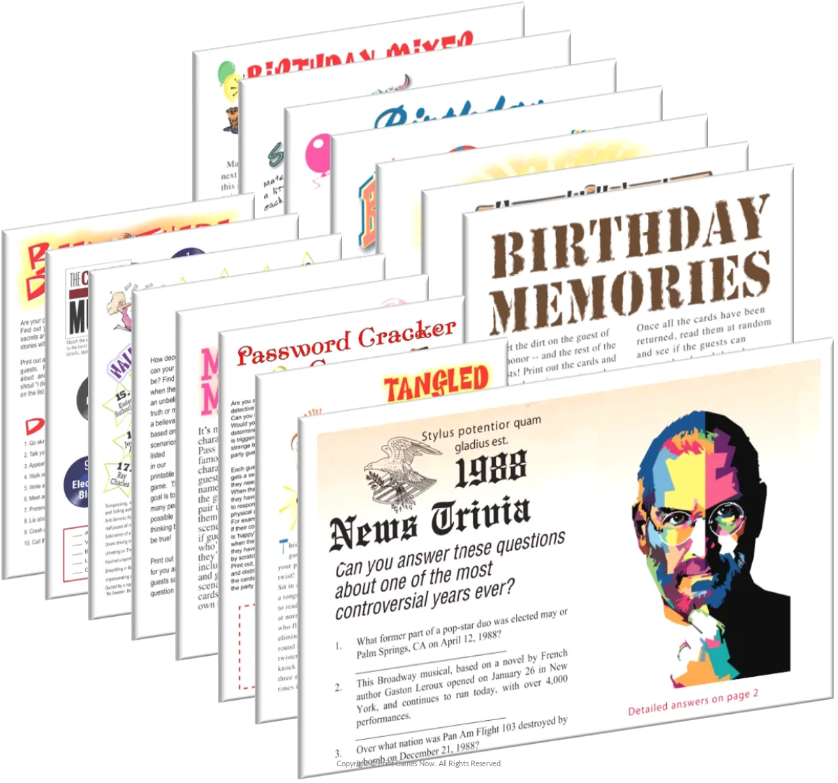 1988 Birthday Pack + FREE Party Games Bundle