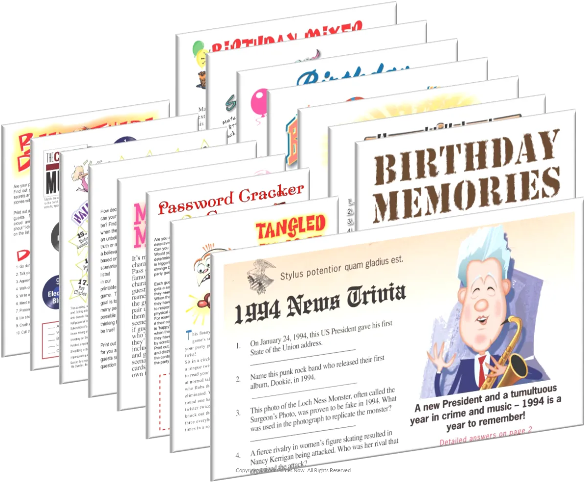 1994 Birthday Pack + FREE Party Games Bundle