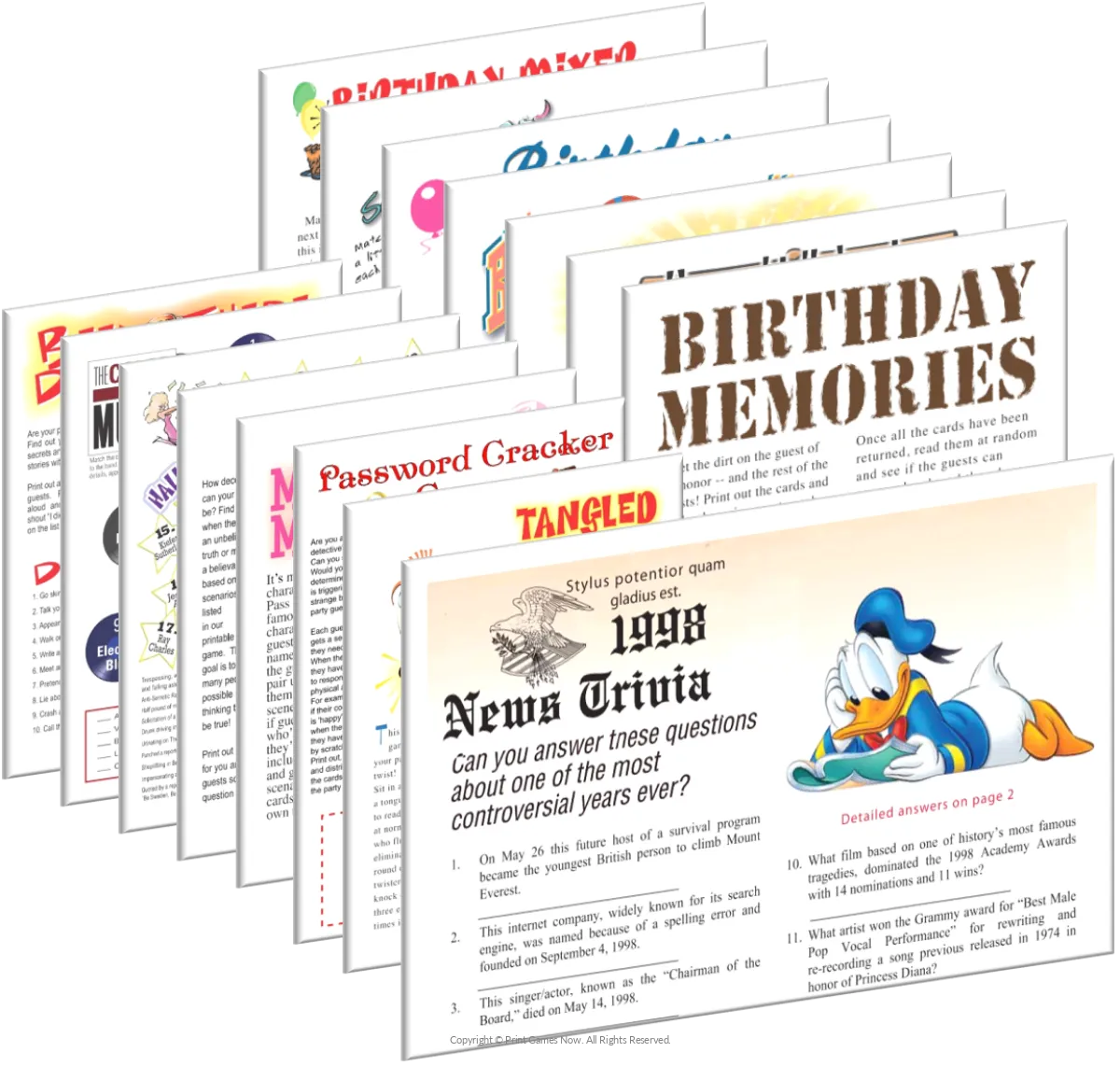 1998 Birthday Pack + FREE Party Games Bundle