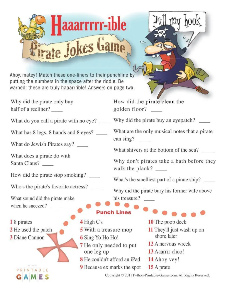 Pirate Theme Party Games Pirate Themed Party Instant Download 