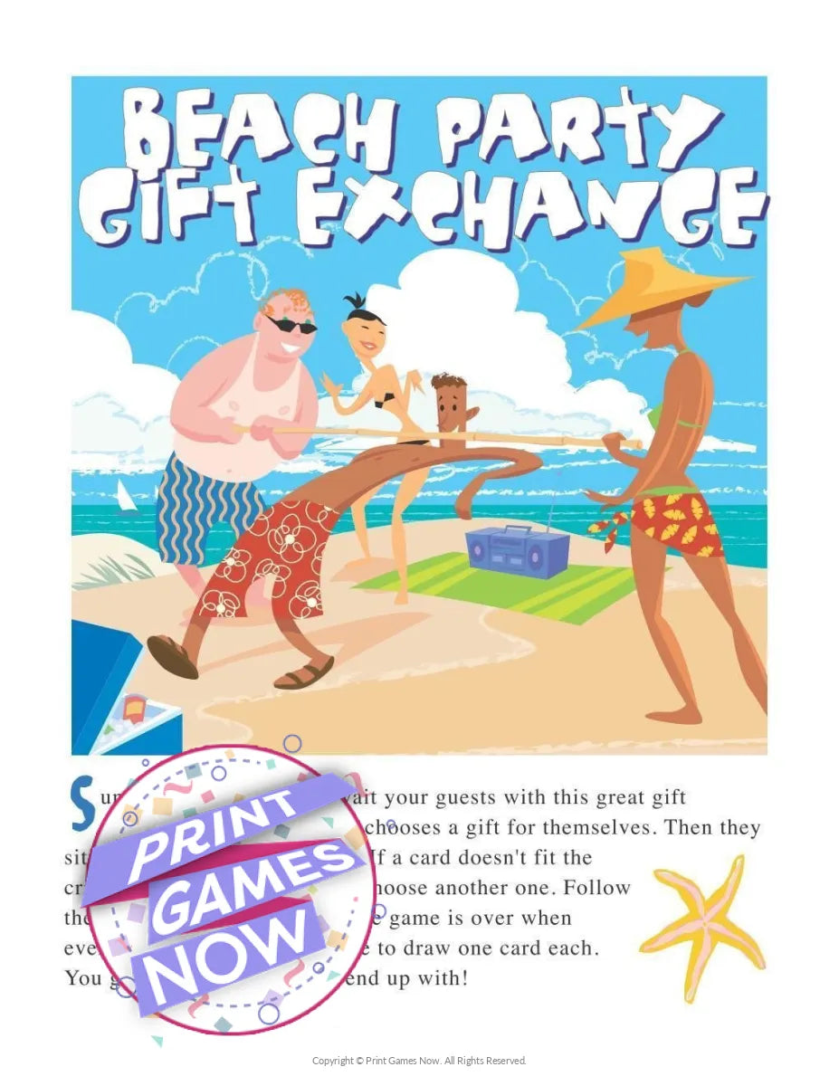 Beach Games Gift Exchange Party Game