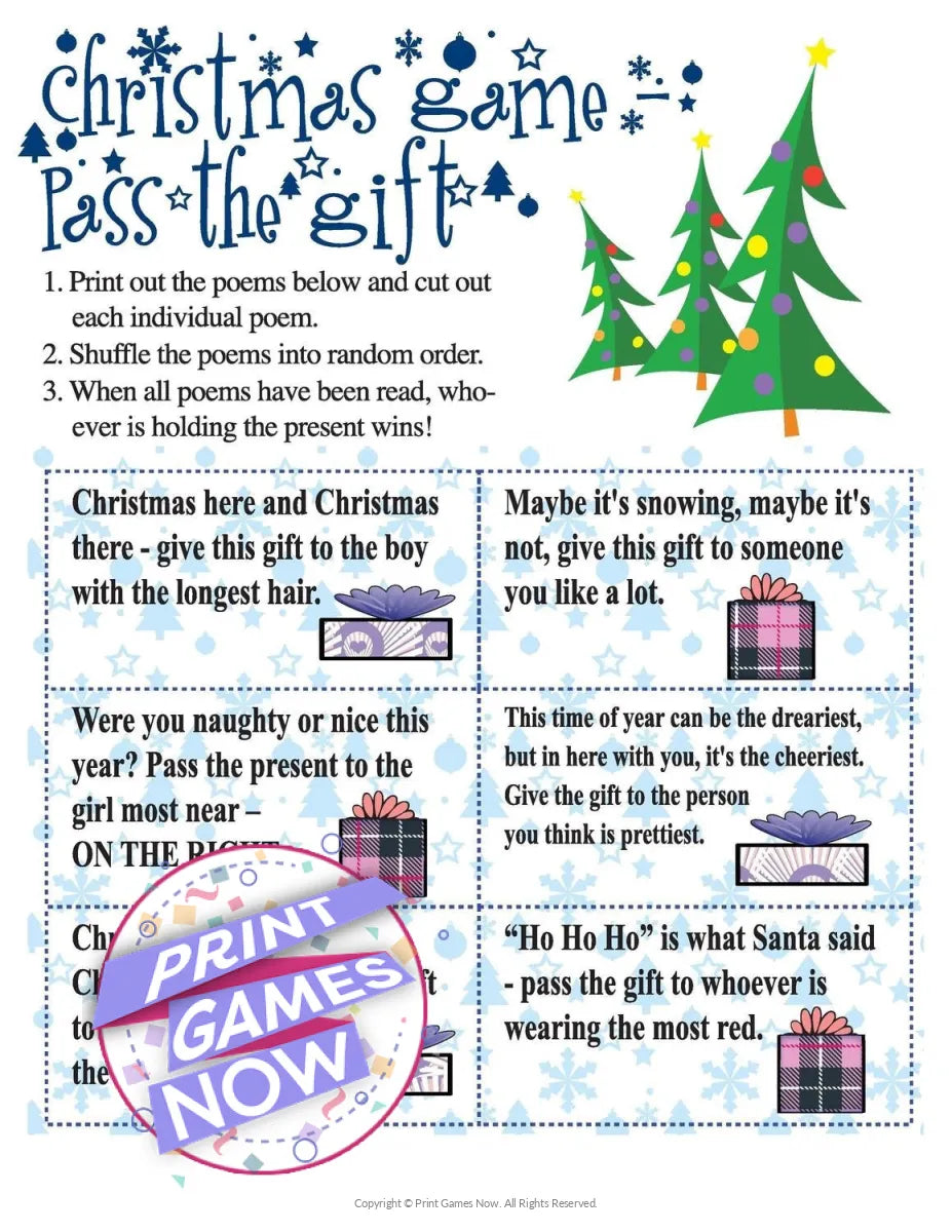 Christmas Pass the Gift Party Game