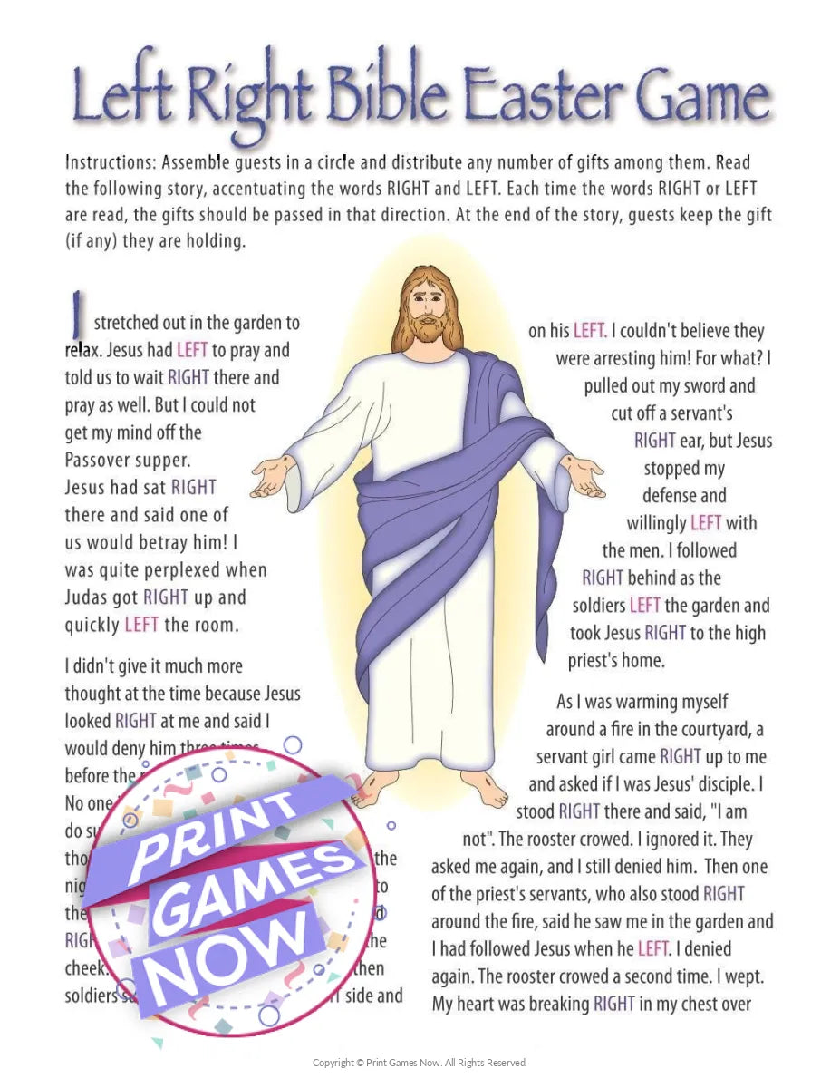 Easter Left-Right Bible Easter Party Game