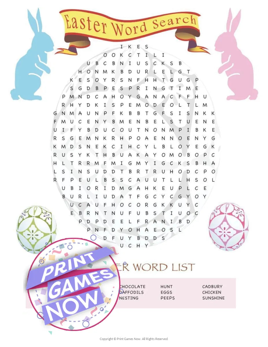 Easter Word Search Party Game