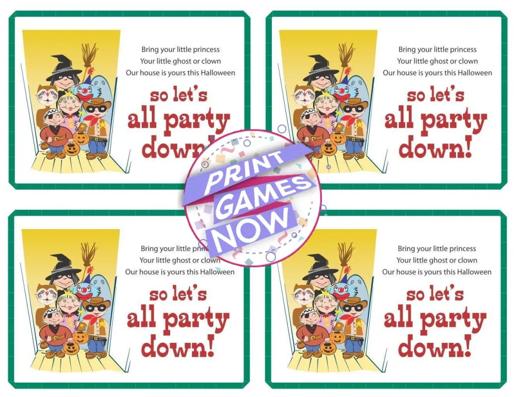 Halloween Invitations Party Game