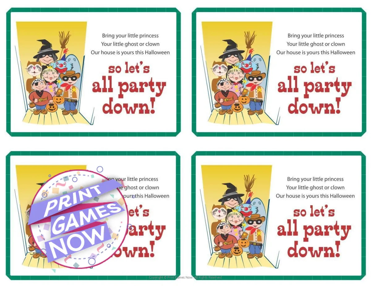 Halloween Invitations Party Game