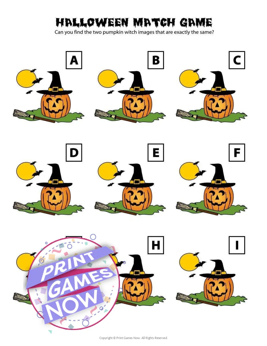 Halloween Match Party Game