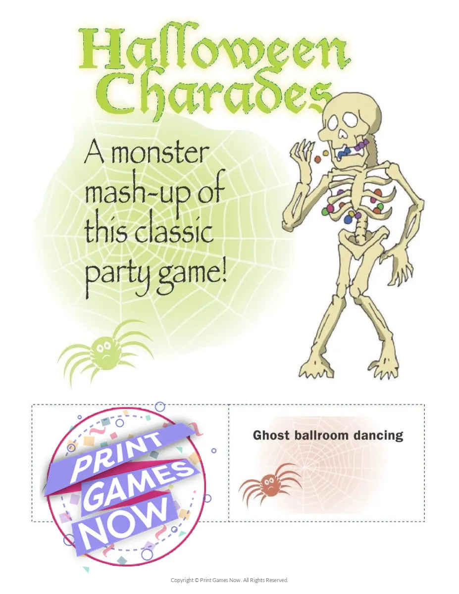 Halloween Monster Mash-Up Charades Party Game