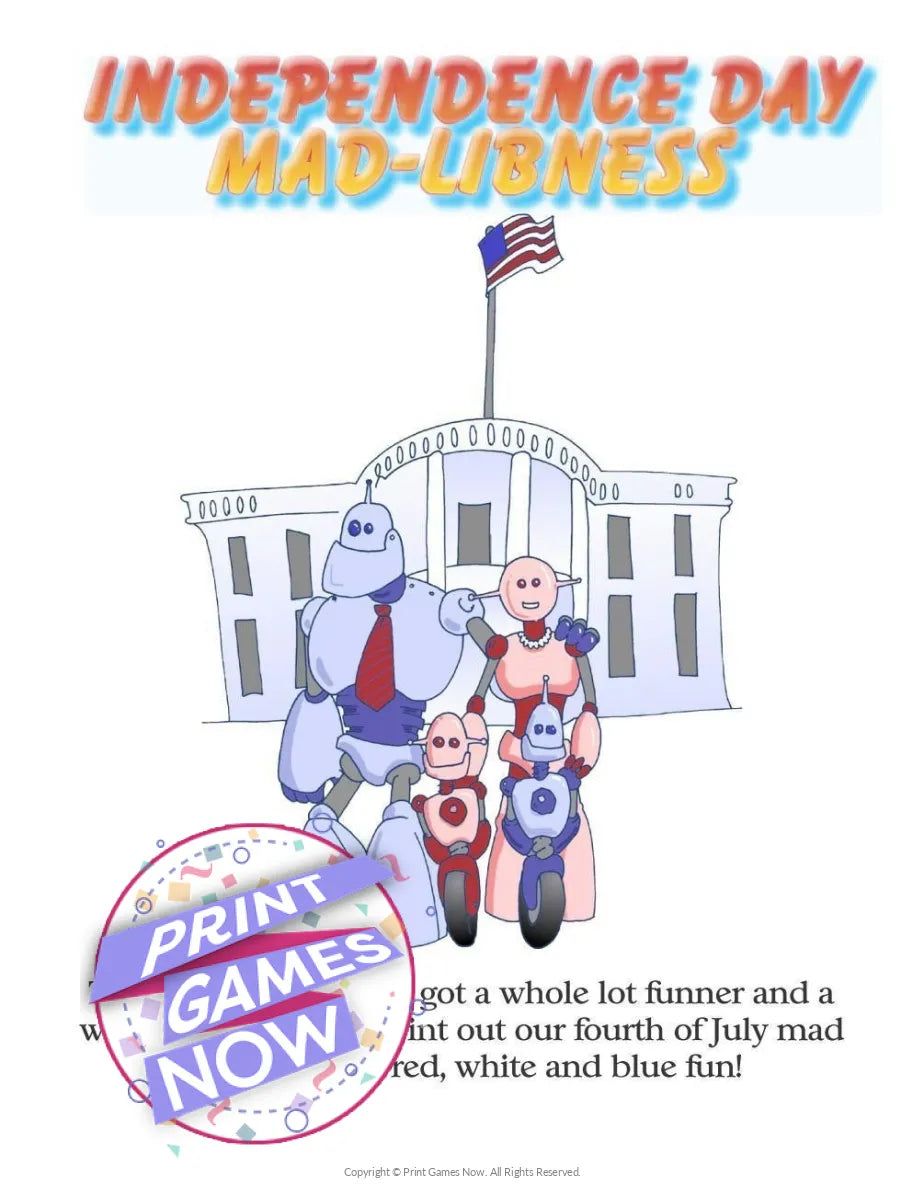 Independence Day Mad Libs Party Game