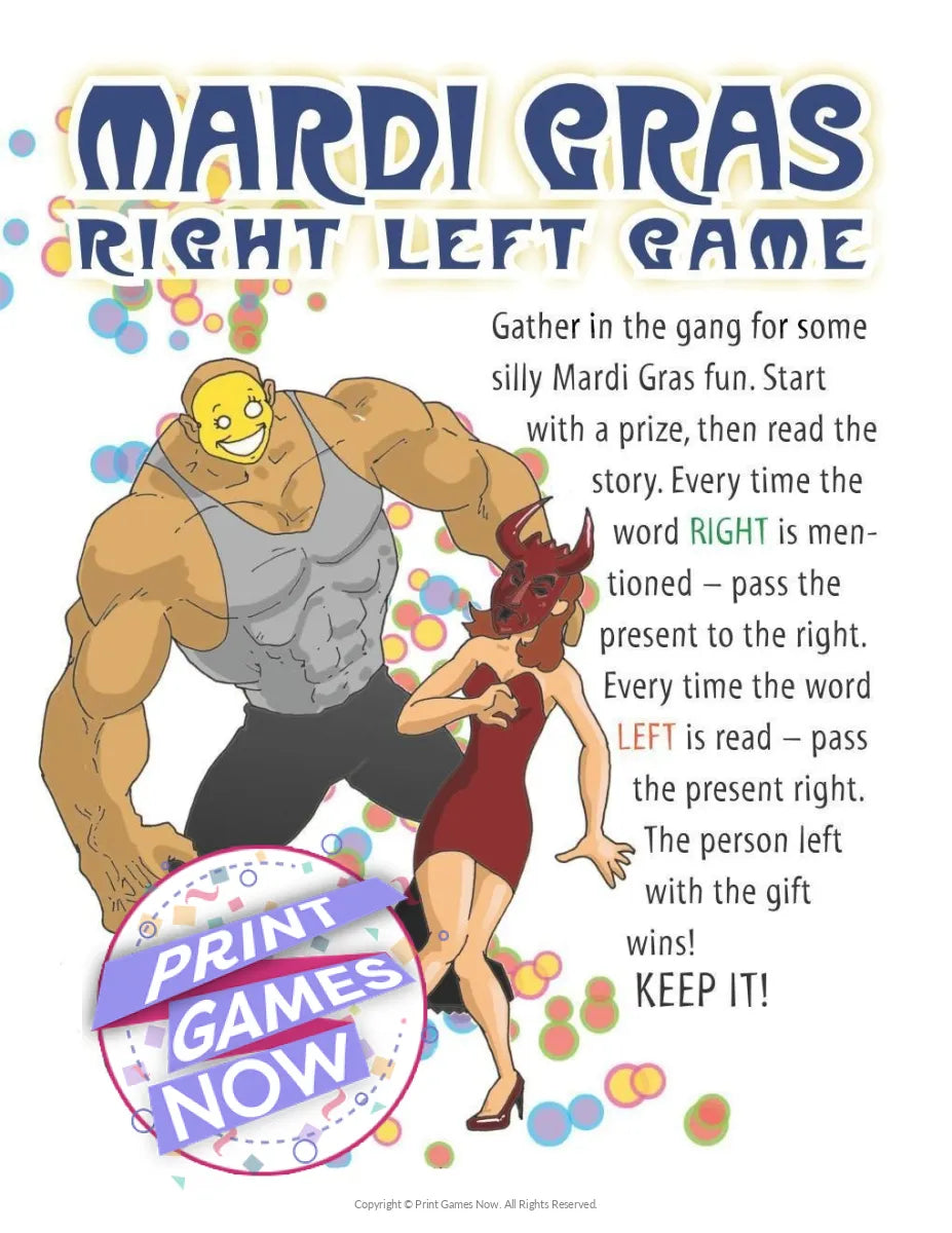 Mardi Gras Right-Left Party Game