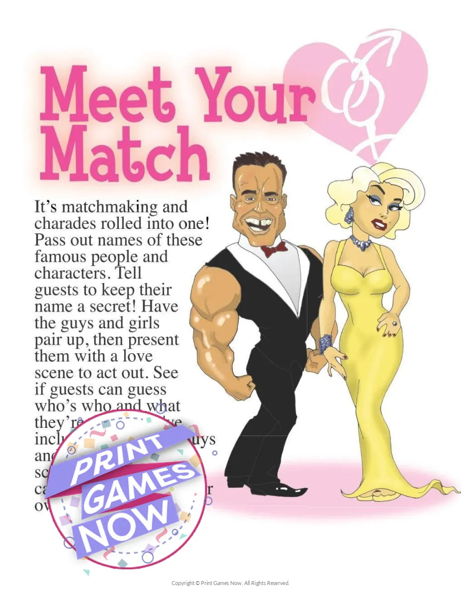 Meet Your Match Famous Couples Party Game