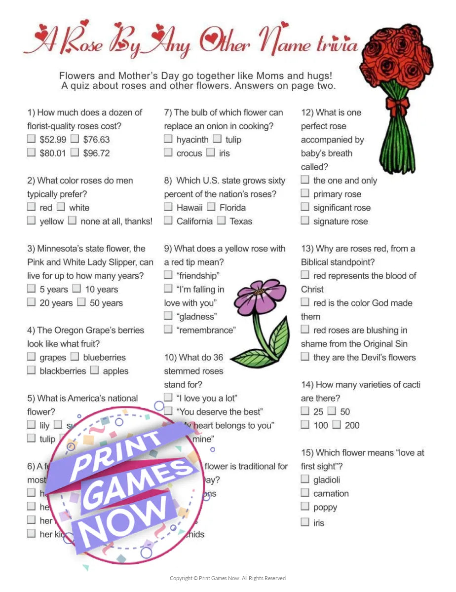 Mothers Day Tidy Up Scavenger Hunt Party Game