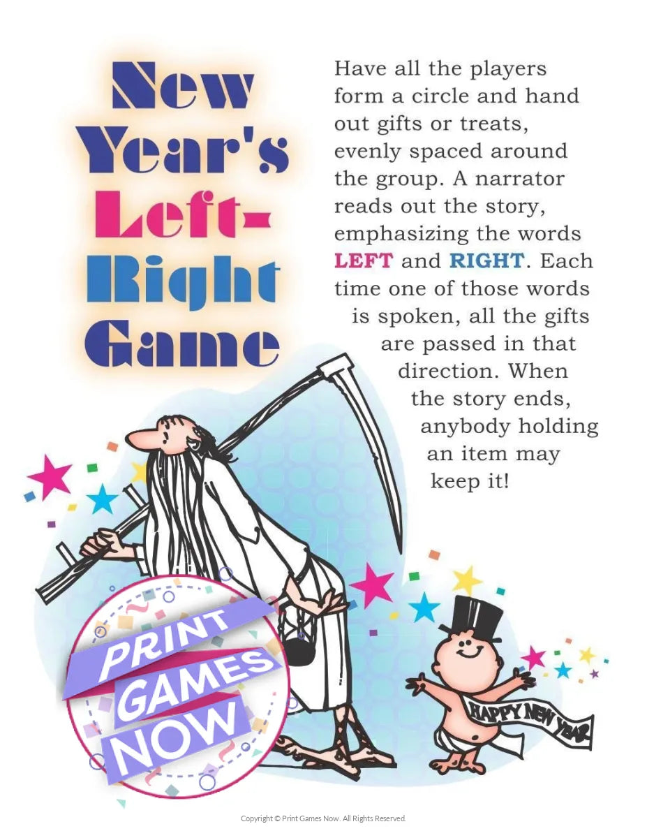 New Years Eve Left Right Party Game