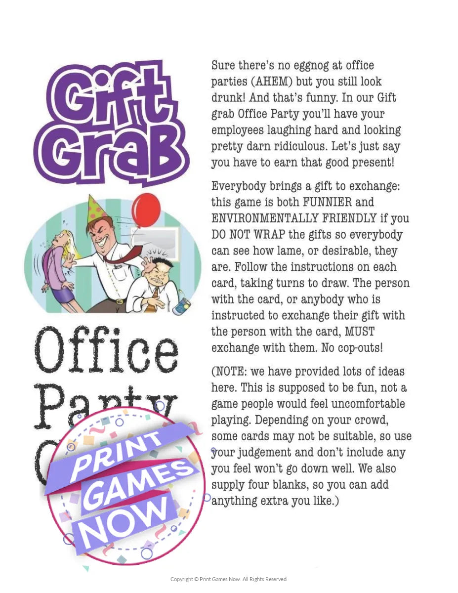 Office Christmas Gift Exchange Party Game