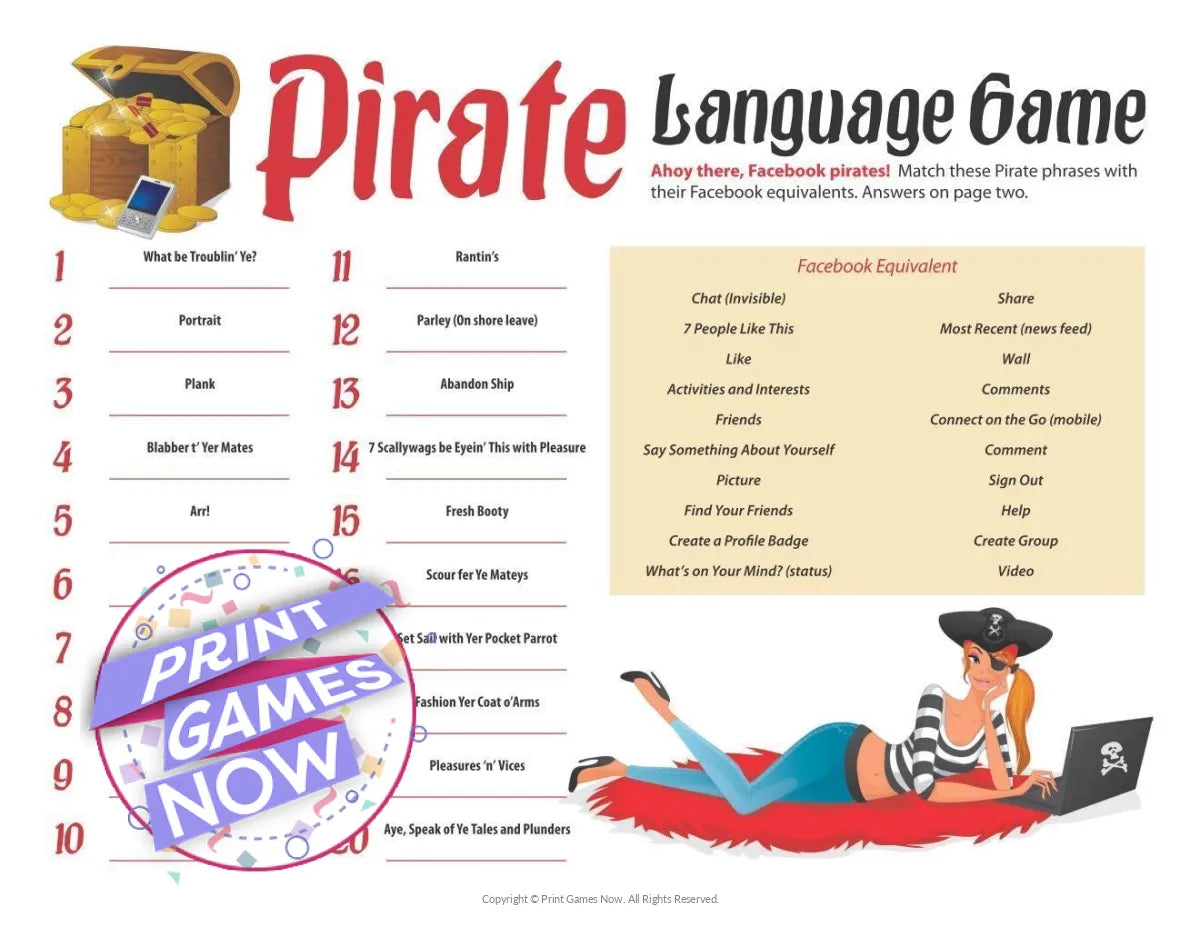 Pirate Language Party Game