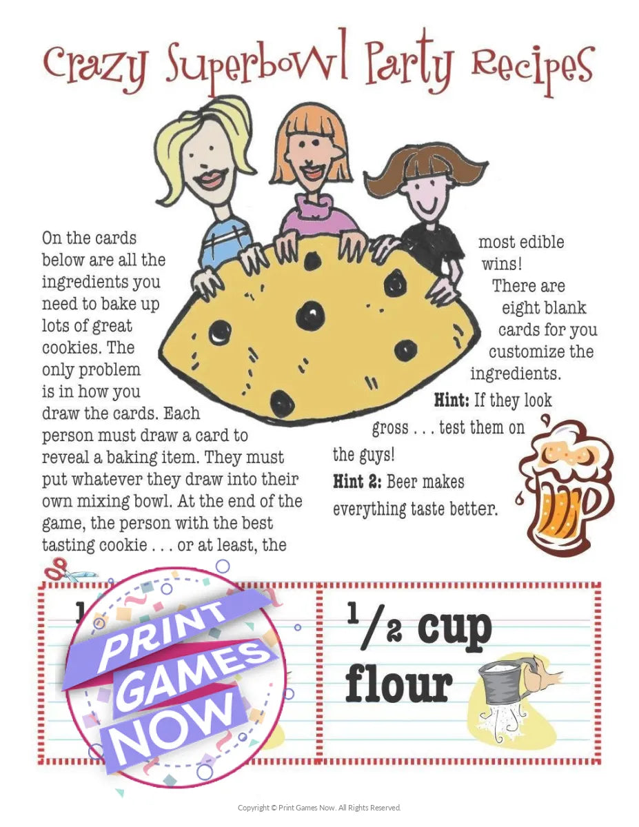 Super Bowl Crazy Cookies Recipes Party Game