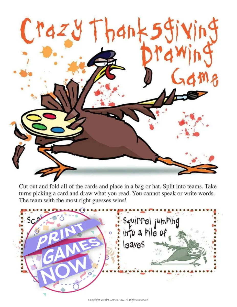 Thanksgiving Crazy Drawing Party Game