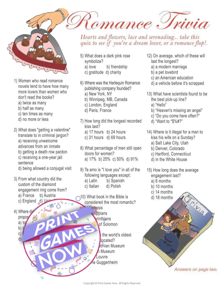 Trivia Adult Party Game for Couples