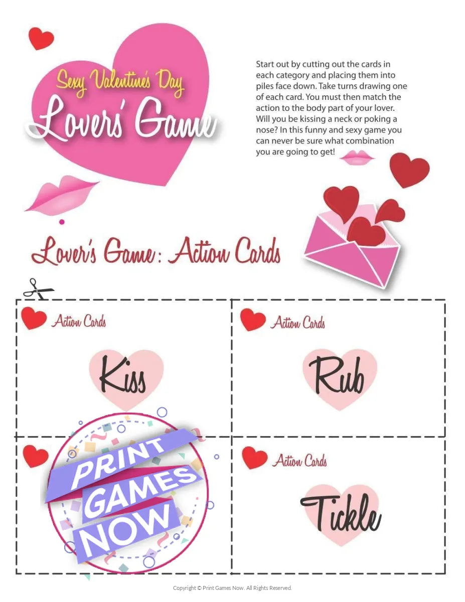 Valentines Day Sexy Card Party Game