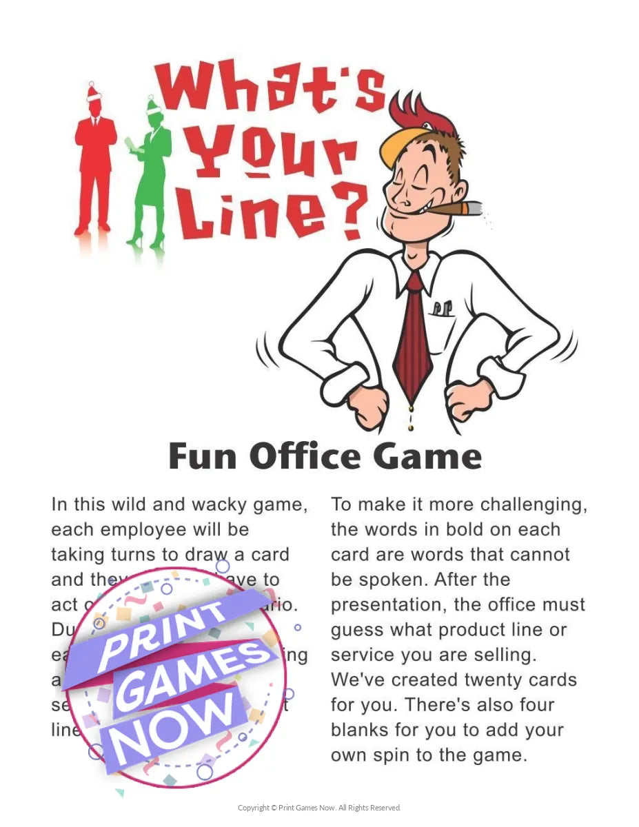 Whats Your Line? Office Acting  Party Game