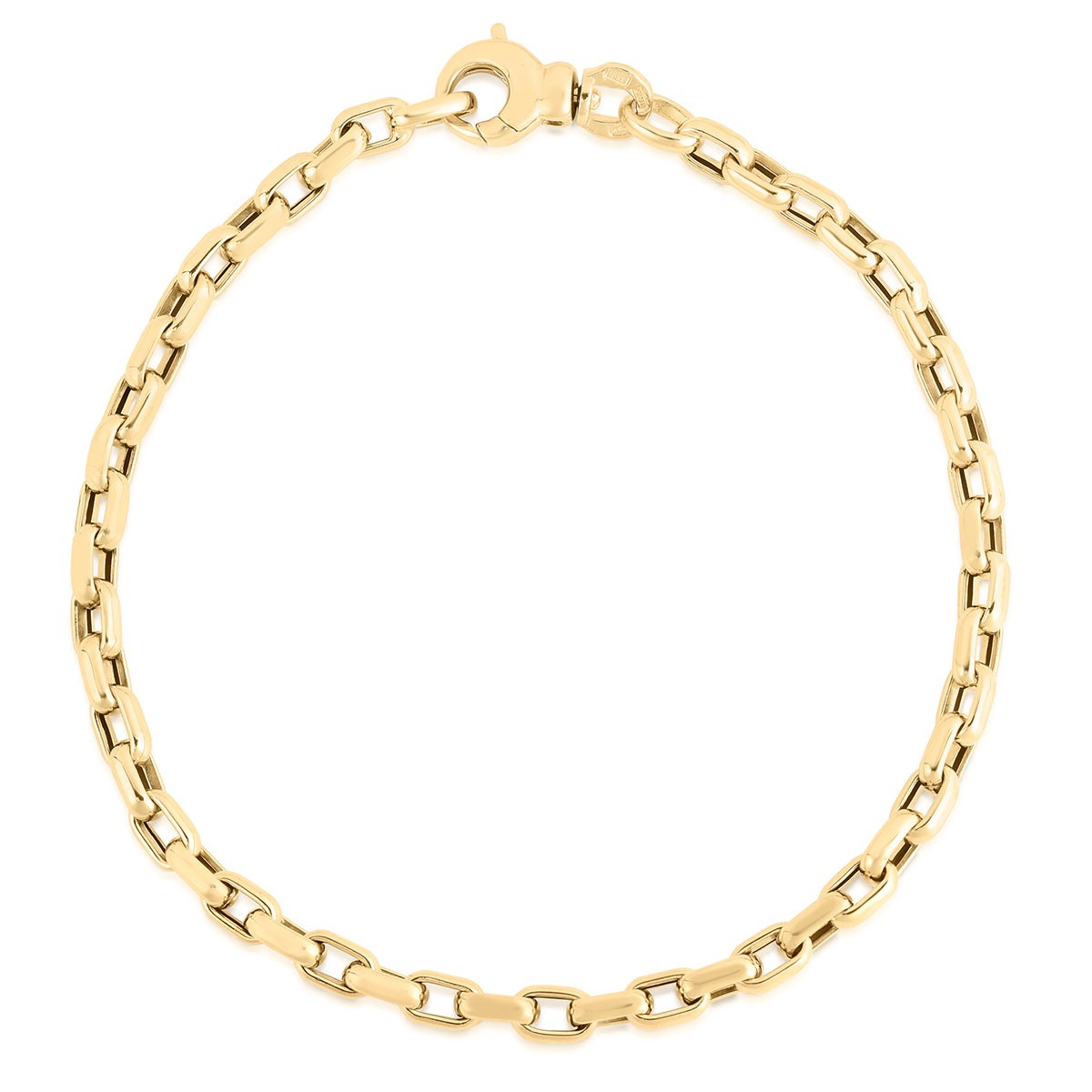 Roberto Coin Designer 18K Yellow Gold Fine Gauge Square Link Chain Bracelet
