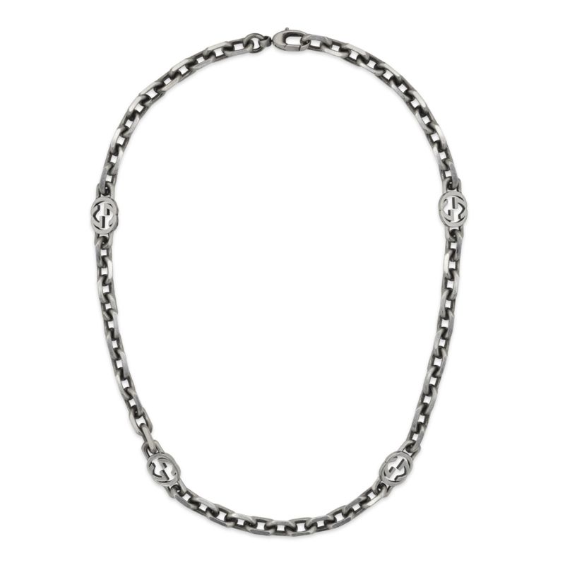Gucci Interlocking G Sterling Silver Station Necklace | Raffi Jewellers