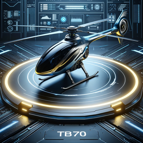 Futuristic design of Align TB70 electric helicopter showcasing advanced technology.