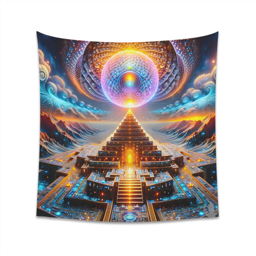 Recursive Technology by Meta Zen - Printed Wall Tapestry 57"x57" - Visionary Psychedelic Art Gift