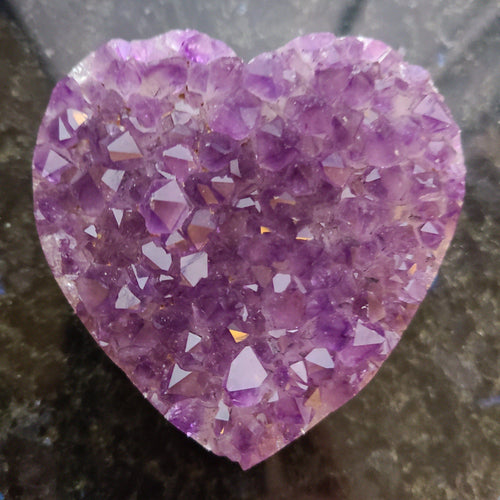 Amethyst Drusy Heart 1 : A Unique and Artistic Home Deco or Meditation Crystal Piece