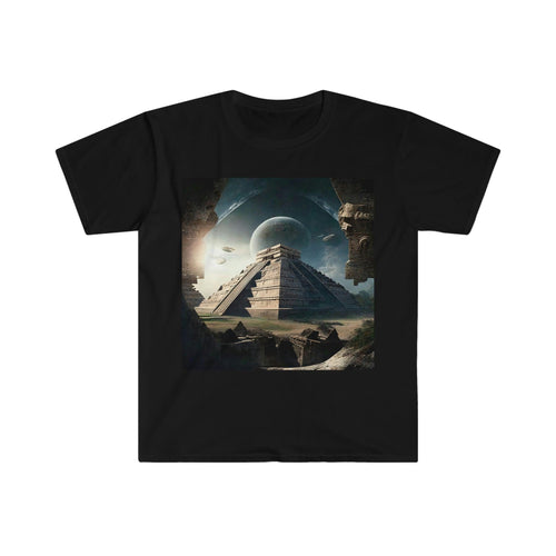 Ancient Aliens AI Digital Art T-shirt v4 - Men's and Women's Unisex Shirt for Festival and Street Wear