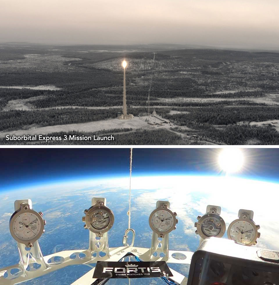 Fortis suborbital express rocket launch / Fortis Watches in space