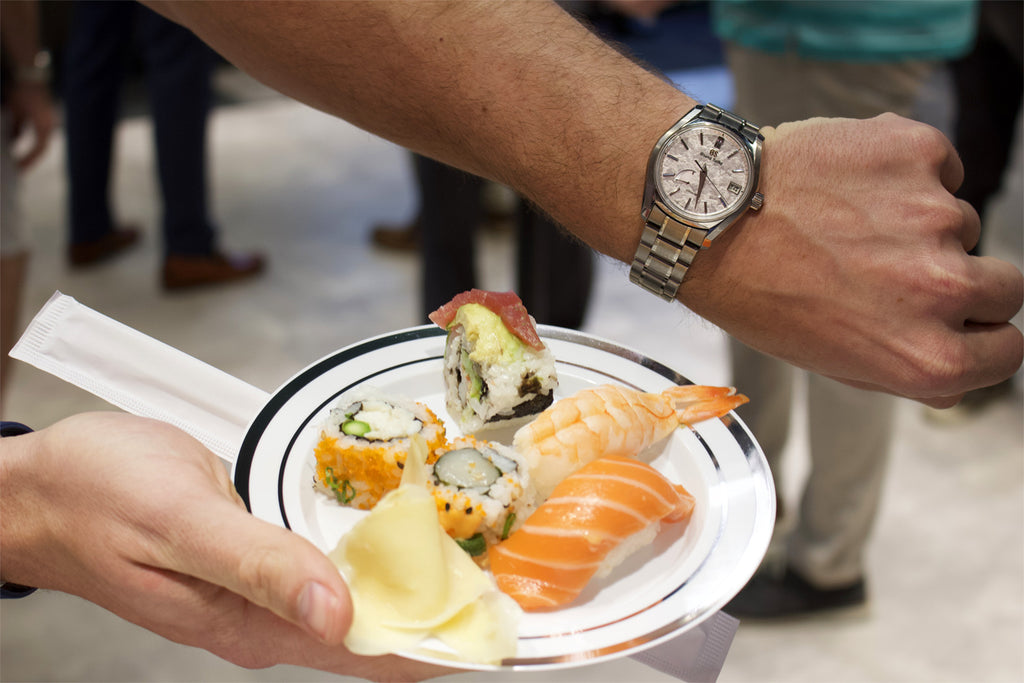 Grand Seiko Event - Japanese food and watch on wrist