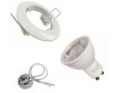 kit spot LED GU10 avec support, ampoule LED GU10 et câble d'alimentation