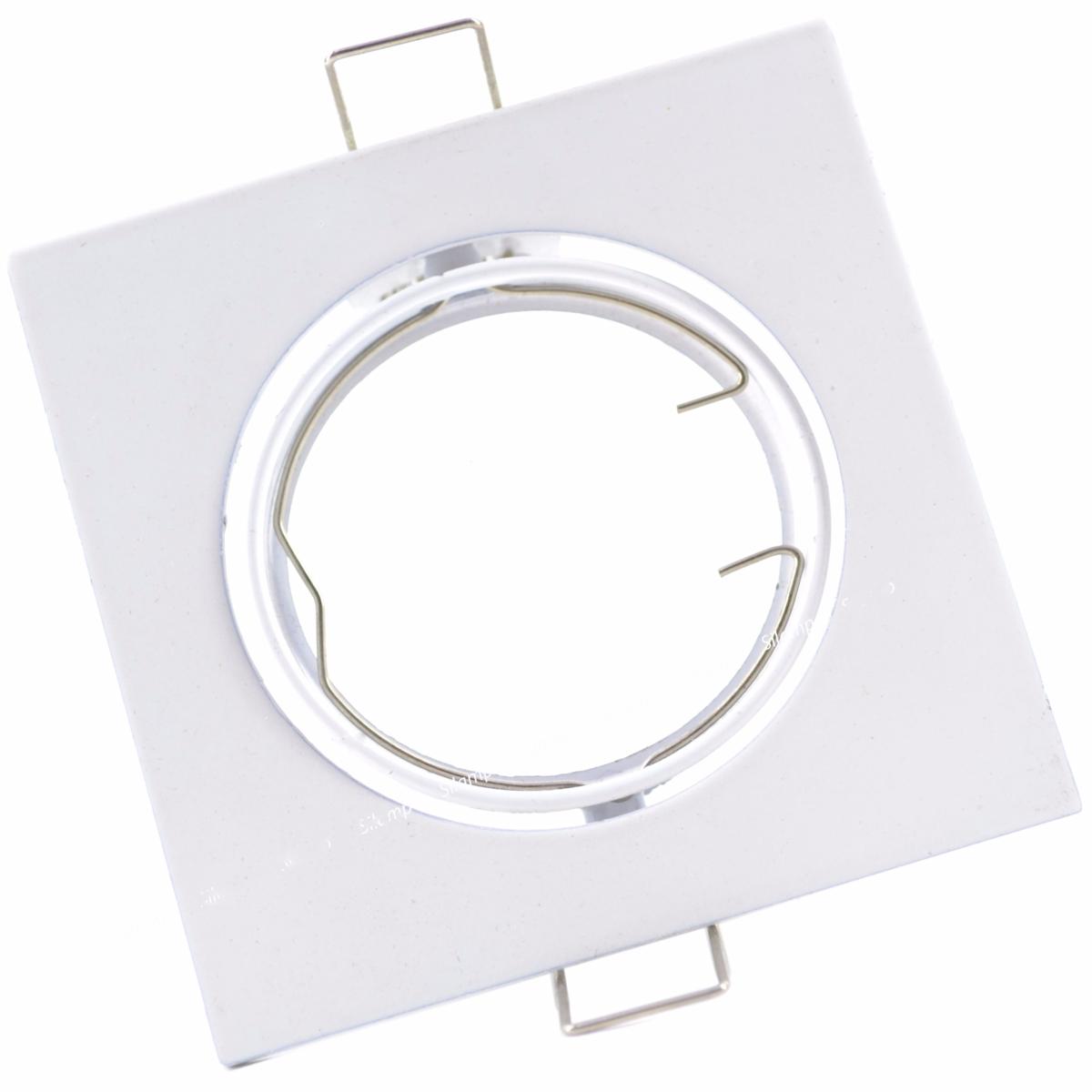 support pour spot LED GU10 de forme carrée et de couleur blanche