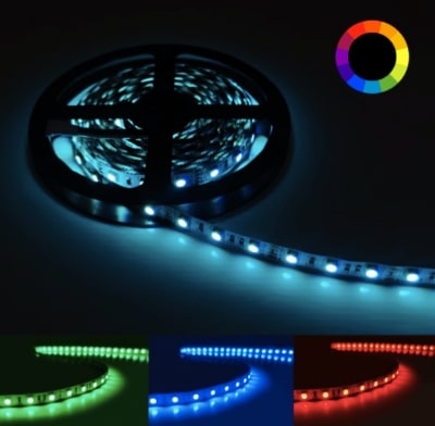 ruban LED 24V multicolore, à base de vert, bleu et rouge