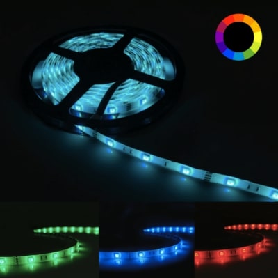 ruban LED 5m RGB, multicolore